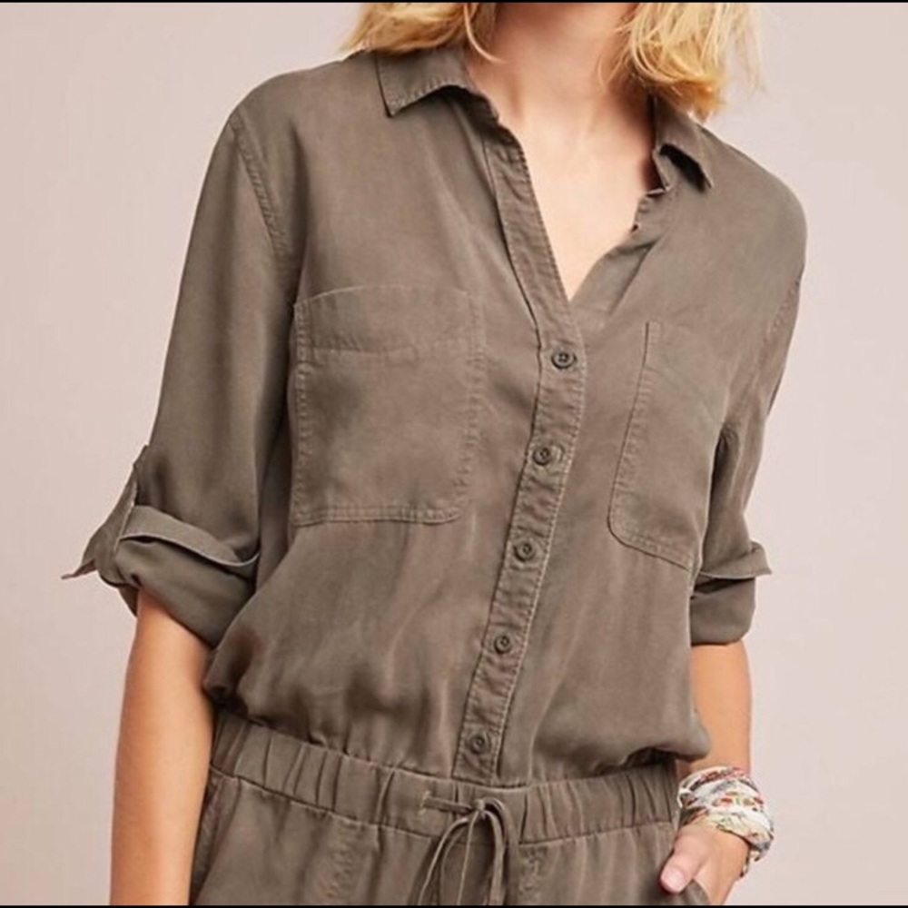 Cloth& Stone Sea Green Sleeveless Jumpsuit